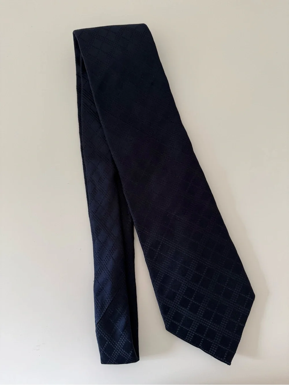 Burberry Navy Blue Silk Tie